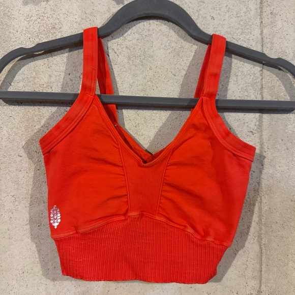 FP Movement by Free People Other - FP Movement by Free People Red Ribbed V-Neck Sports Bra